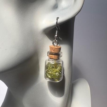 Peridot Potion Bottle Earrings