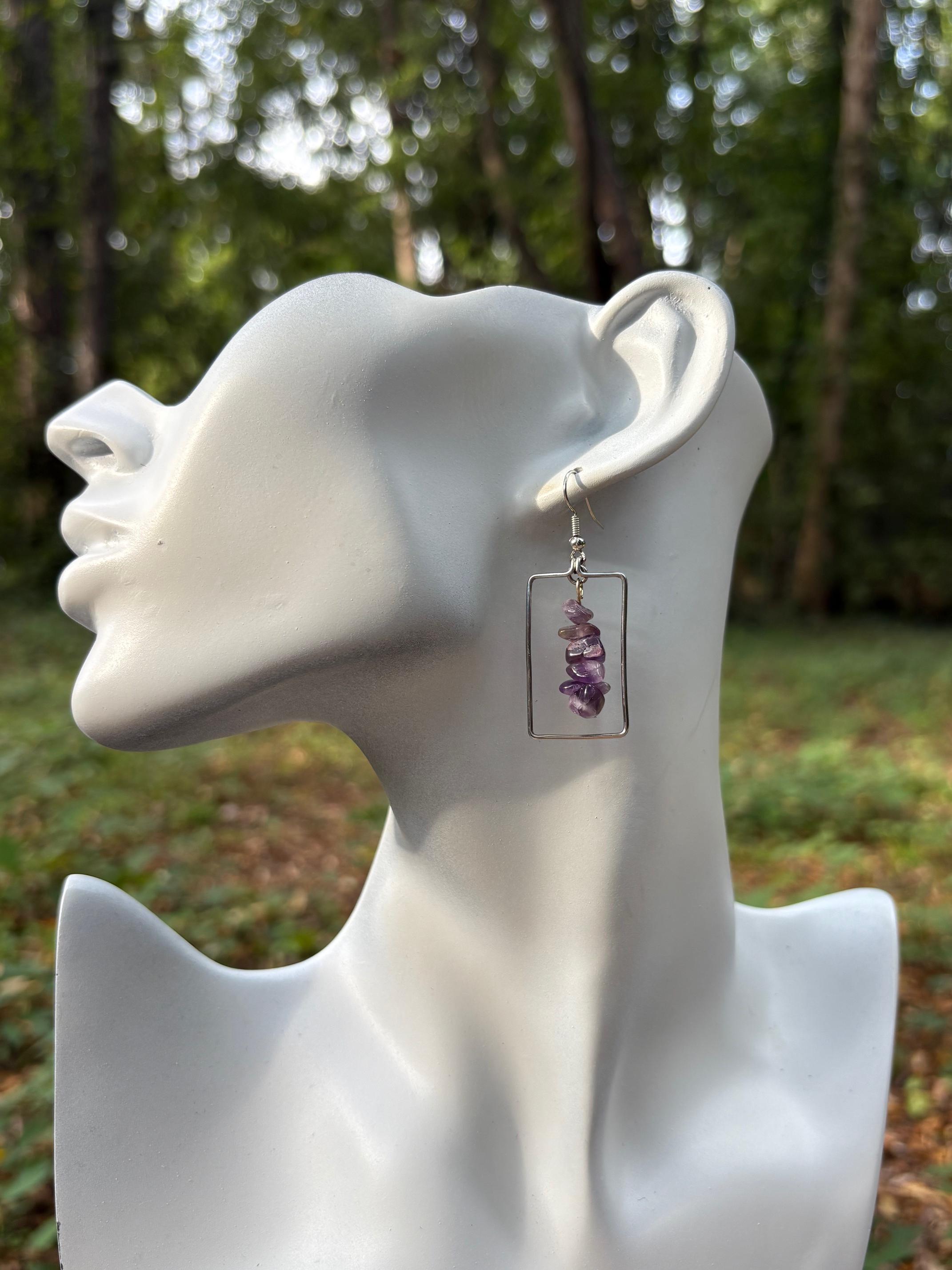 Stacked Amethyst Earrings